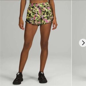 Lululemon Hotty Hot High-Rise Lined Short 2.5" Inflected Highlight Yellow Multi